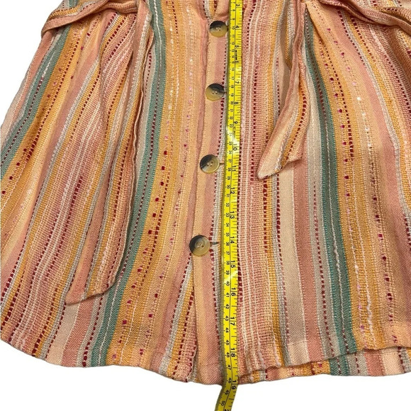 Alter’d State Rayon Knit Button Down Stripe Skirt Paper Bag Waist Size Large - Picture 4 of 11